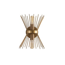 Opviq Lámpara de Pared 3092 Dorada Moderna-Novedosa, Glam, Hotel, 23 x 16 x 33 cm, Cuerpo de Hierro, Casquillo E27 Max 40W (IP20)